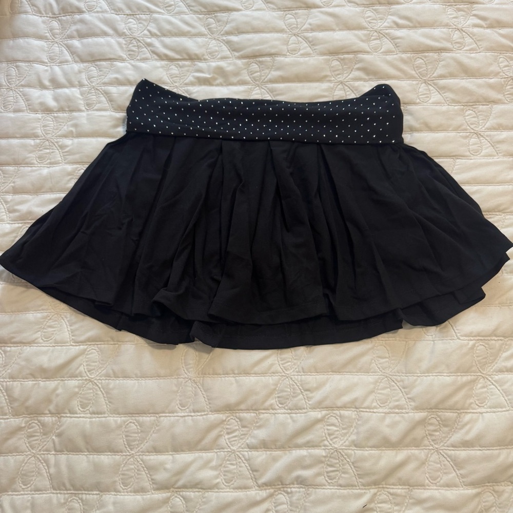 PINK Victoria's Secret Black Circle Skater Skirt with Polka Dot Waistband